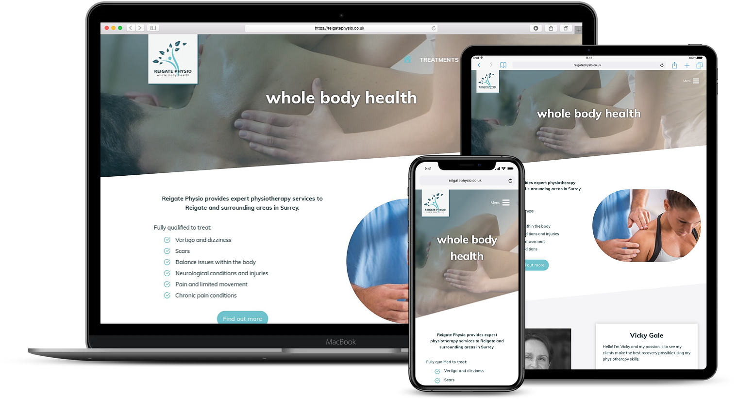Reigate Physio Mockup